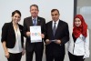 From right to left: Iman Atri (Palestinian deligation), Dr. Nabil Abu-Ziad (The Palestinian Authority's representative in the Hague), Chaim Divon (Ambassador of Israel to the Netherlands), Rina Lipsky.